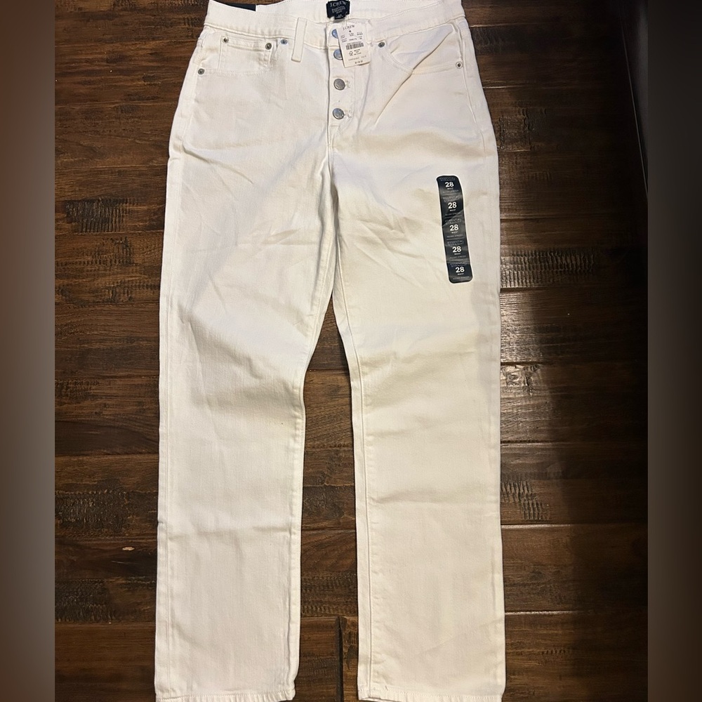 Women’s essentials straight white jeans - J Crew Factory Essential